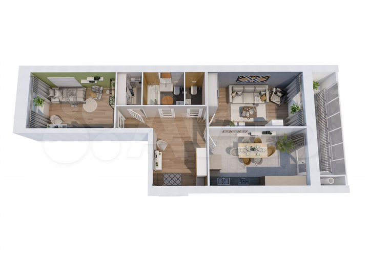 2-к. квартира, 73,3 м², 9/9 эт.