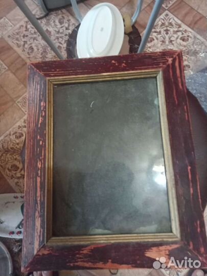 Рамка от иконы старинная дерево с родным стеклом