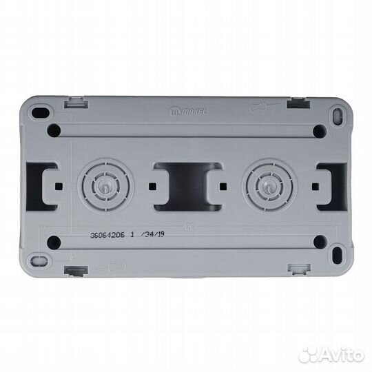 Розетка 36064206 двойная открытая установка серая