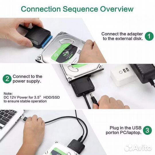 Кабель-переходник USB 3.0/SATA