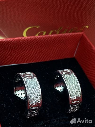Серьги пусеты Cartier lux