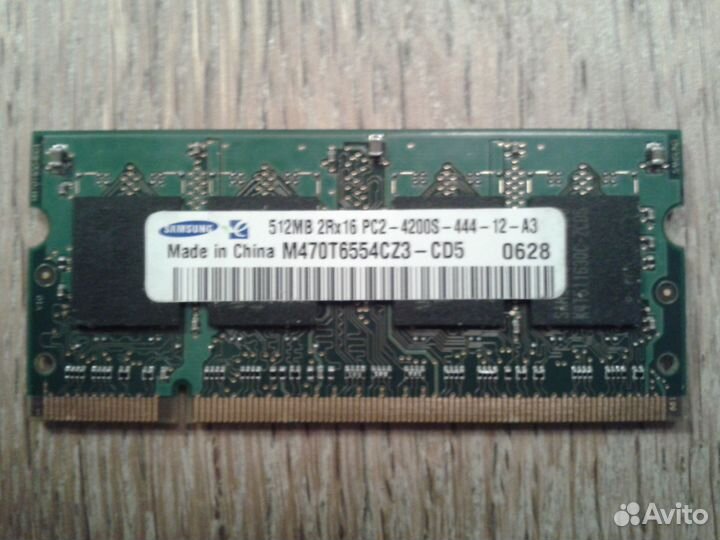 Память для ноутбука sodimm DDR2 512MB PC4200 533Mh