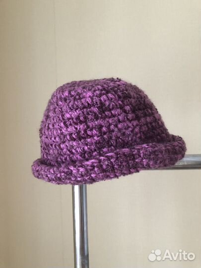 Вязаная шапка шерстяная в стиле 80-х