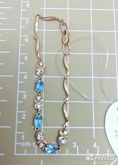 Золотой браслет из красного золота 585 пробы, вста