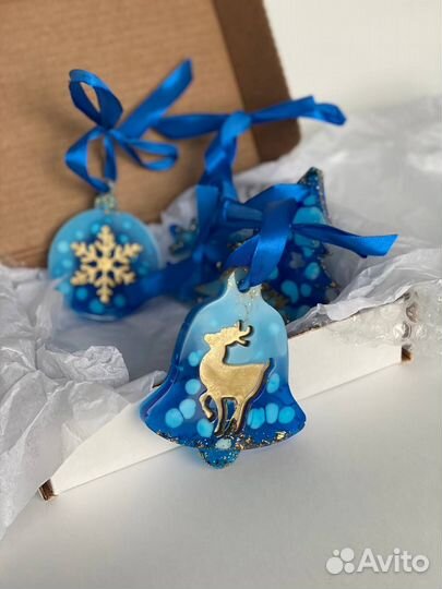 Елочные игрушки из эпоксидной смолы