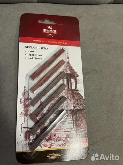 Набор для рисования сангина-сепия 6 брусков
