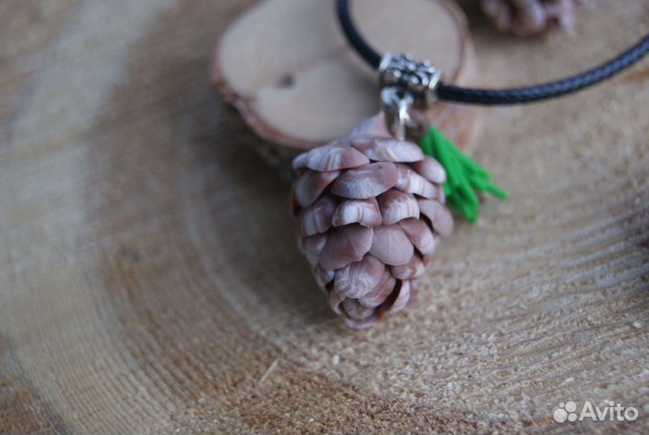 Шишки. Серьги, кулоны, броши. Полимерная глина