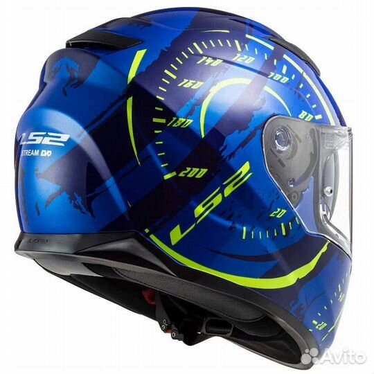 Мотошлем LS2 FF320 stream EVO tacho blue-yellow