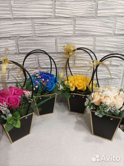 Букеты из мыльных роз