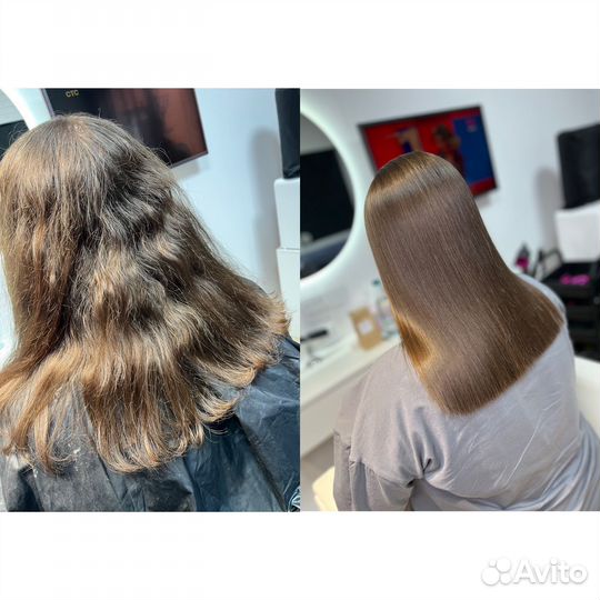 Кератиновое выпрямление волос