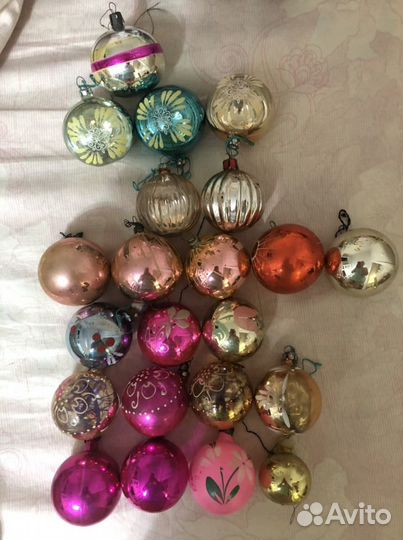 Елочные игрушки СССР шары и шишки