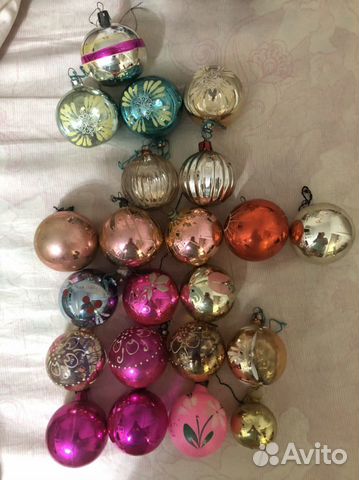 Елочные игрушки СССР шары и шишки