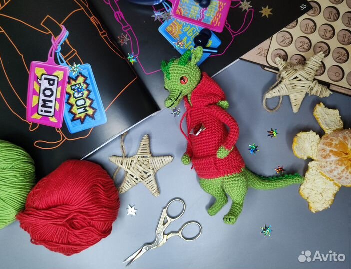 Вязаный дракон, игрушка дракон