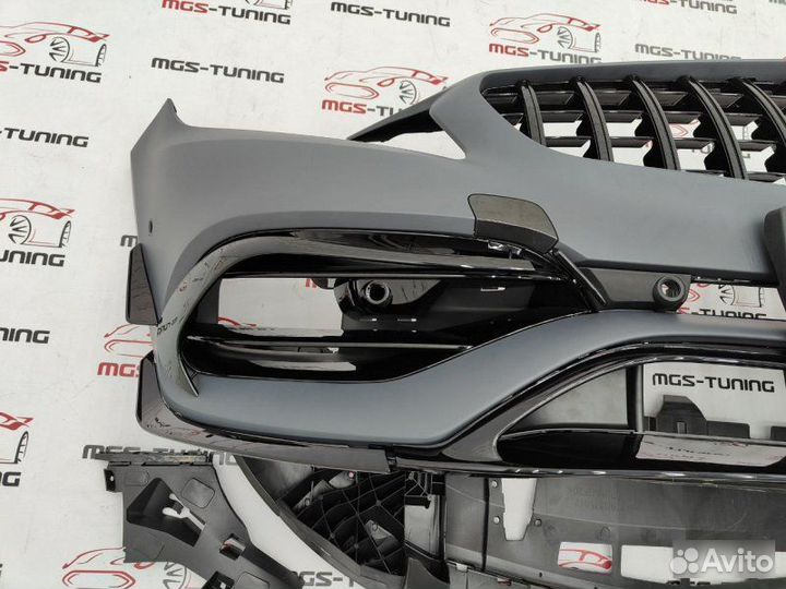 Передний бампер A45 AMG A-class W176 рест GT black