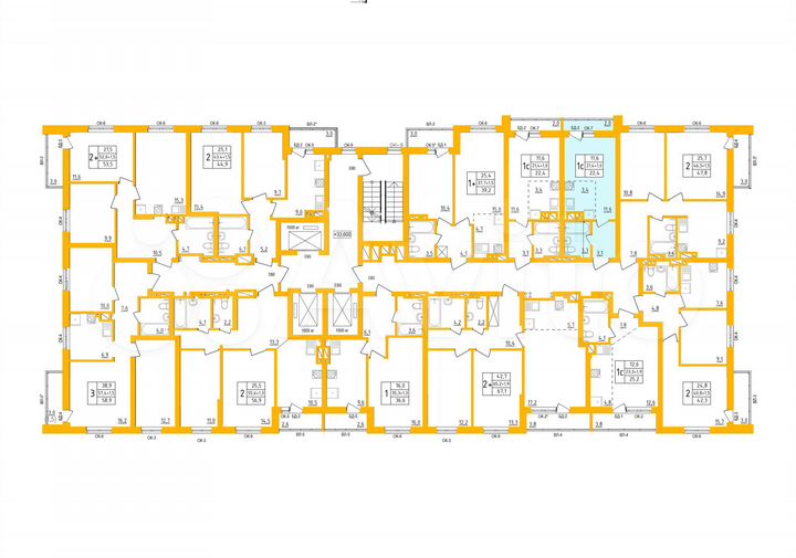 Квартира-студия, 22,4 м², 9/27 эт.
