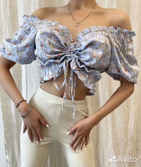 Топ женский голубой