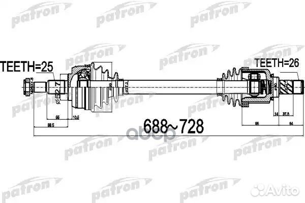 Полуось PDS0529 patron