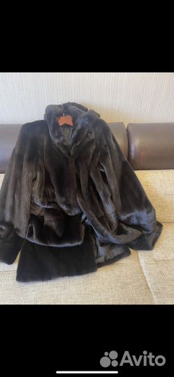 Шуба норковая с капюшоном