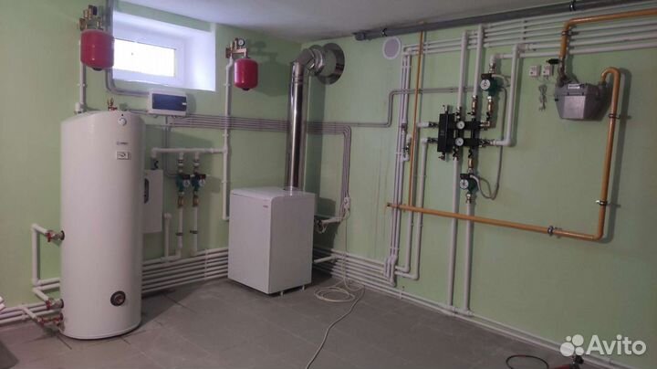 Отопление, Сантехника, Тёплый пол + Стяжка пола