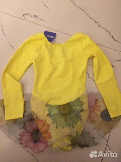 Гимнастический купальник с юбочкой, новый