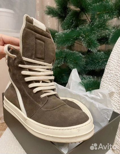 Rick owens geobasket suede dust