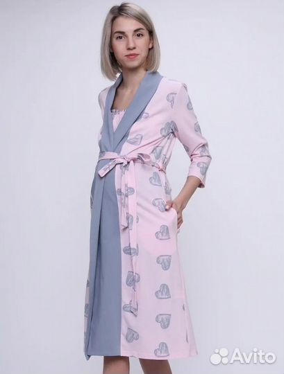 Комплект женский халат и сорочка для беременной