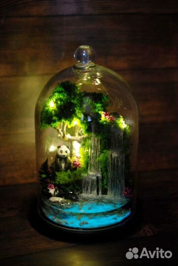 Авторский моссариум с пандой, флорариум