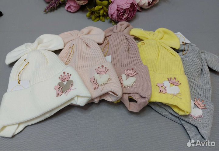 Шапка для девочки весна 47-50