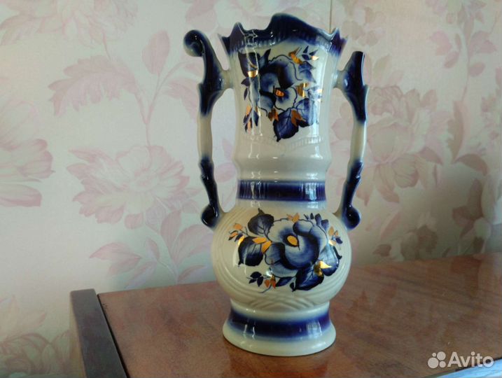 Ваза керамика СССР под гжель