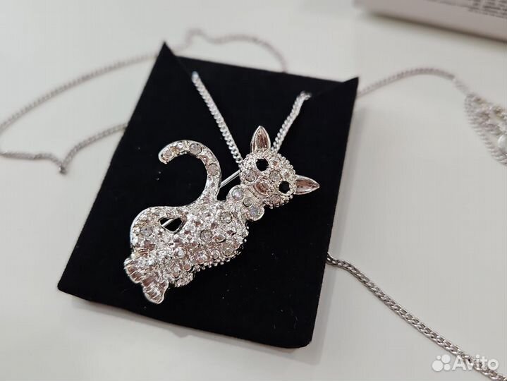 Подвеска брошь кошка