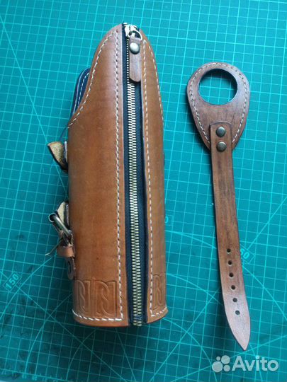 Стильный чехол на бутылку из натуральной кожи