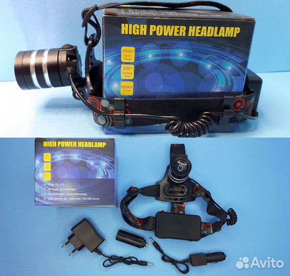 Налобный Армейский Фонарь с зум Аккумуляторный