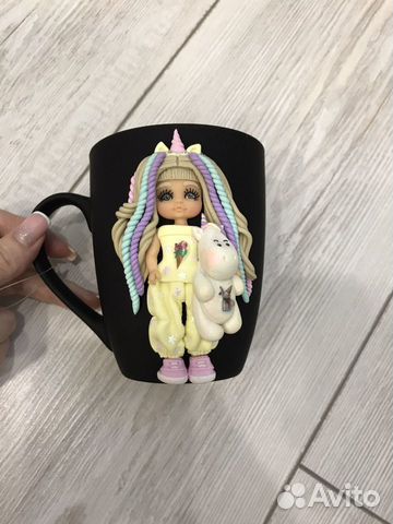 Кружки с декором из полимерной глины