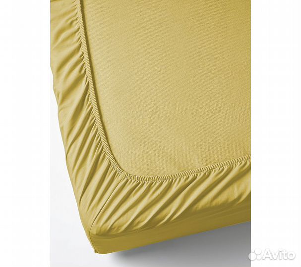 Простынь GoodNight Сатин 200х200х20 Горчичный на р