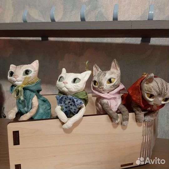 Игрушки ватные с подвесом на ёлку