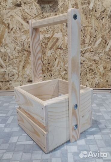 Ящик деревянный подарочный с ручкой