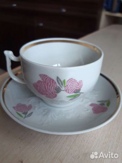 Чашка с блюдцем Вербилки фарфор СССР