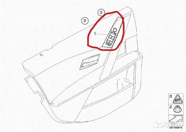 Оригинал кнопки стеклоподъемника водителя BMW E60