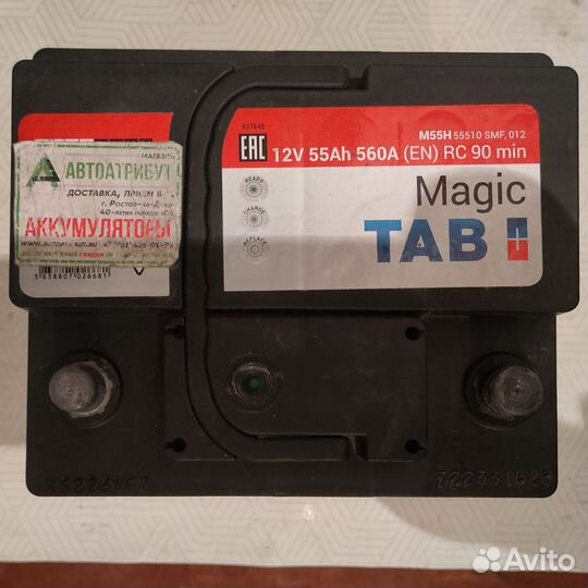 Аккумулятор TAB Magic 12V 55Ah 560A (EN) RC 90 min