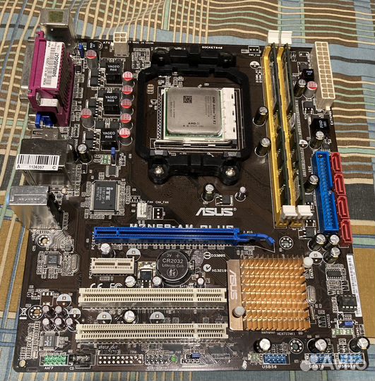 Мат.плата с процем и памятью Asus m2n68-AM plus