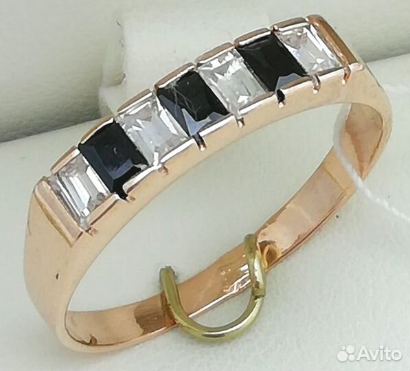 Кольцо / размер 17,5 / 1,75г / Золото585 / фианиты прямоугольные