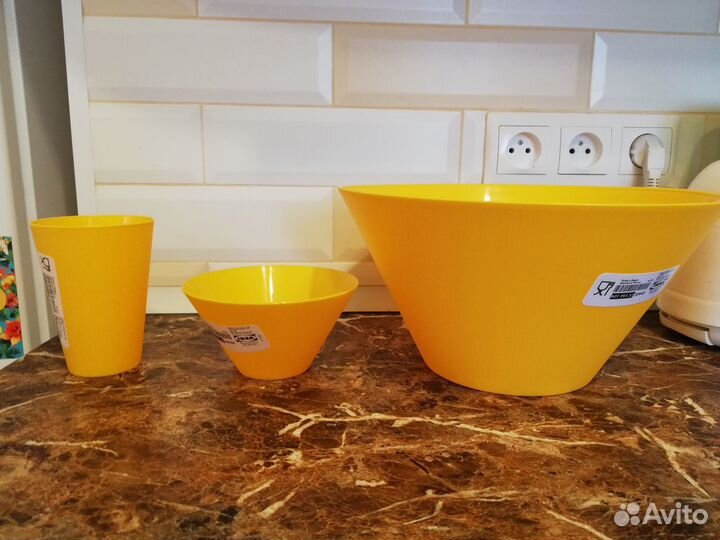 Миска IKEA жёлтая новая