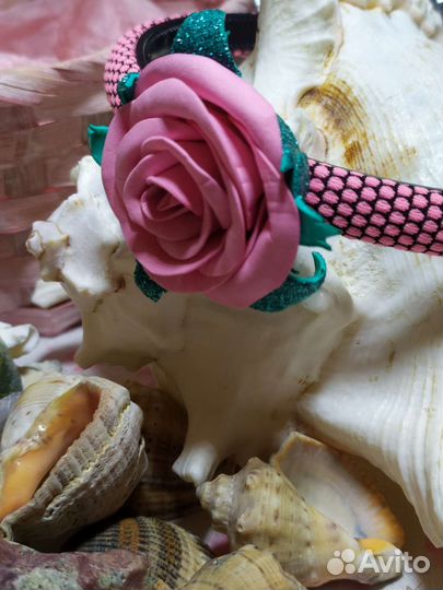 Обруч на голову розовый