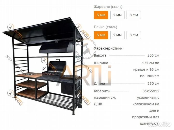 Кованый Мангал с крышей 