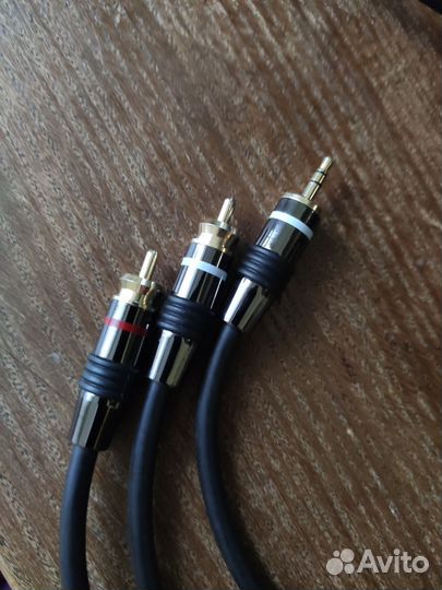 Аудио адаптер 3,5 мм штекер к 2 RCA стерео черный