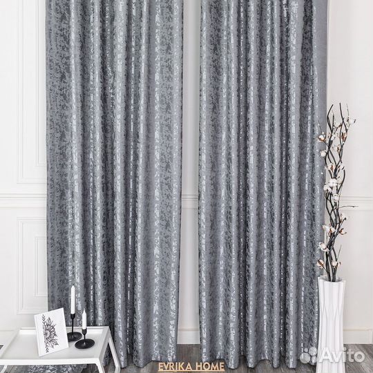 Комплект портьер Версаль Серый шторы занавески