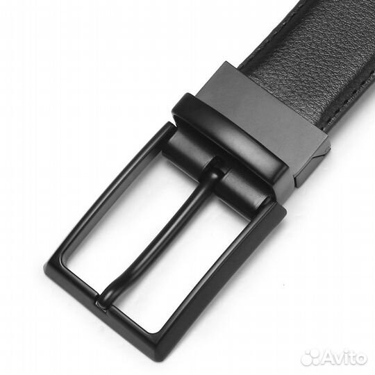Мужской кожаный ремень черный