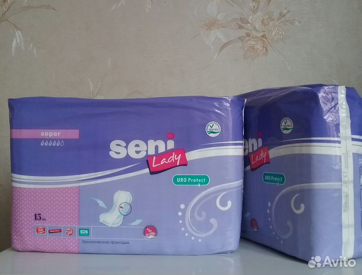 Прокладки seni - exstra (4 кап.), super (5 кап)