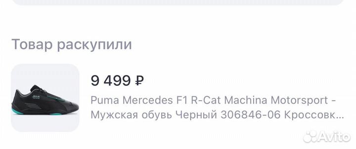 Кроссовки Puma X Mercedes AMG Petronas F1