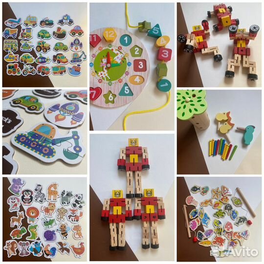 Детские развивающие деревянные игрушки